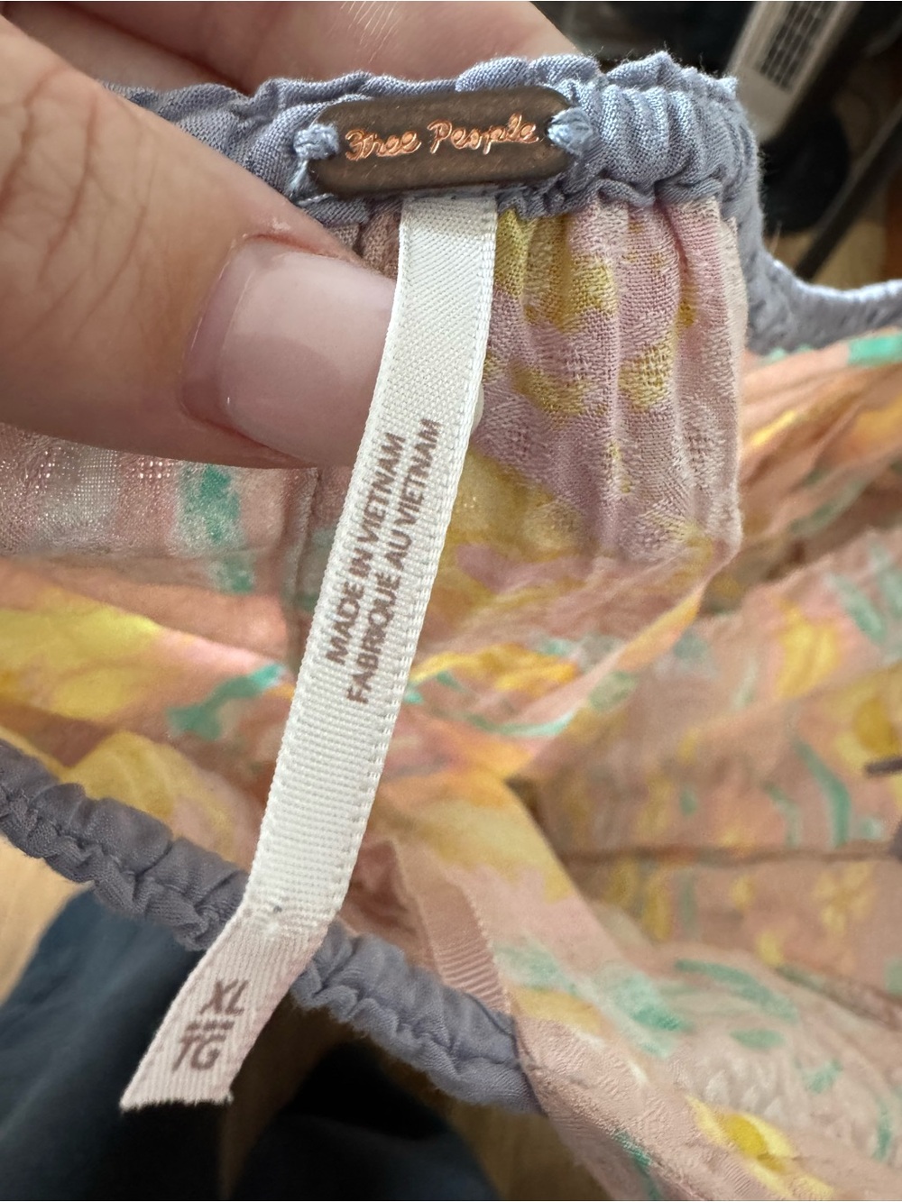 Free People Pink Floral Maxi Dress with Yellow and Teal Accents - Picture 3 of 3